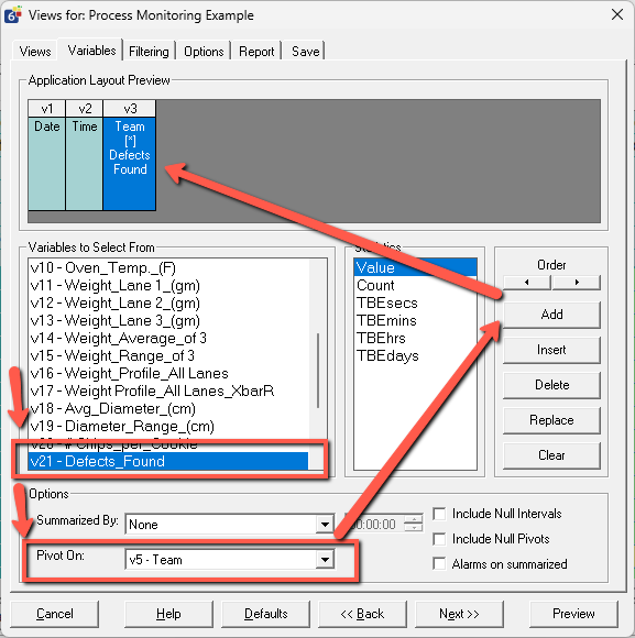 Setting up a pivot view in View Manager