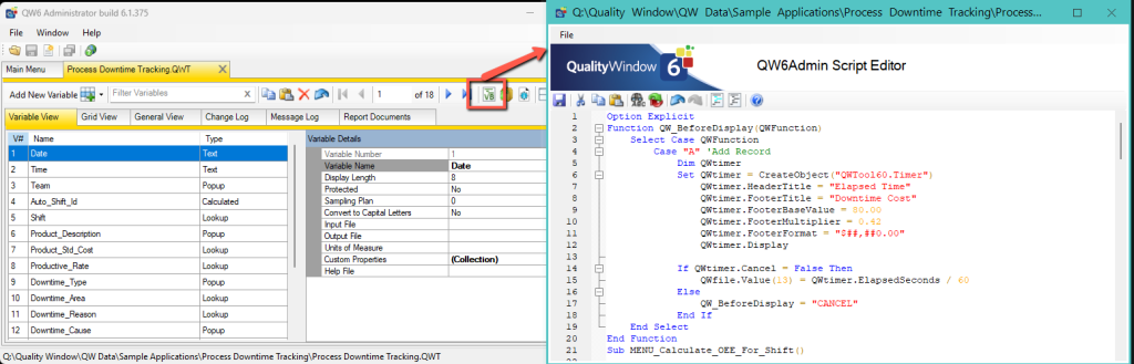 Script Editor in QW Admin