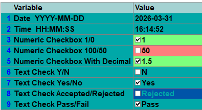 Example Add Screen with Various Checkbox configurations
