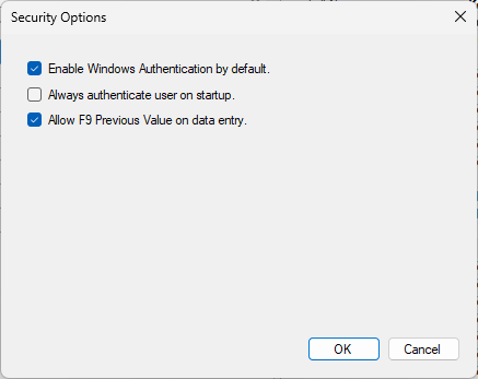 Example of QW Security Options