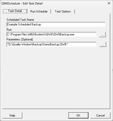 QW Scheduler task detail