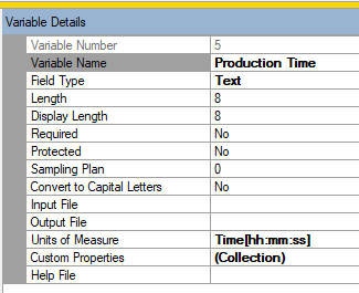 QW Admin Time Variable Configuration Example