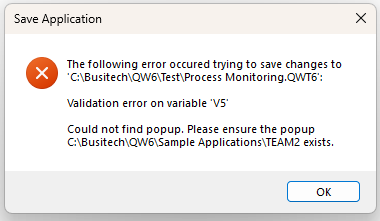 New Missing Popup file Error message