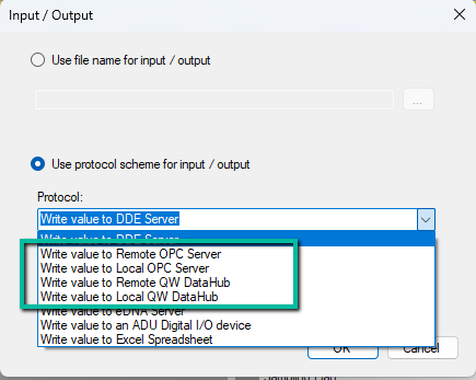 Screenshot of the new Input/Output options