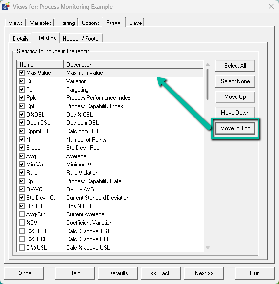 Screenshot of Move to Top button