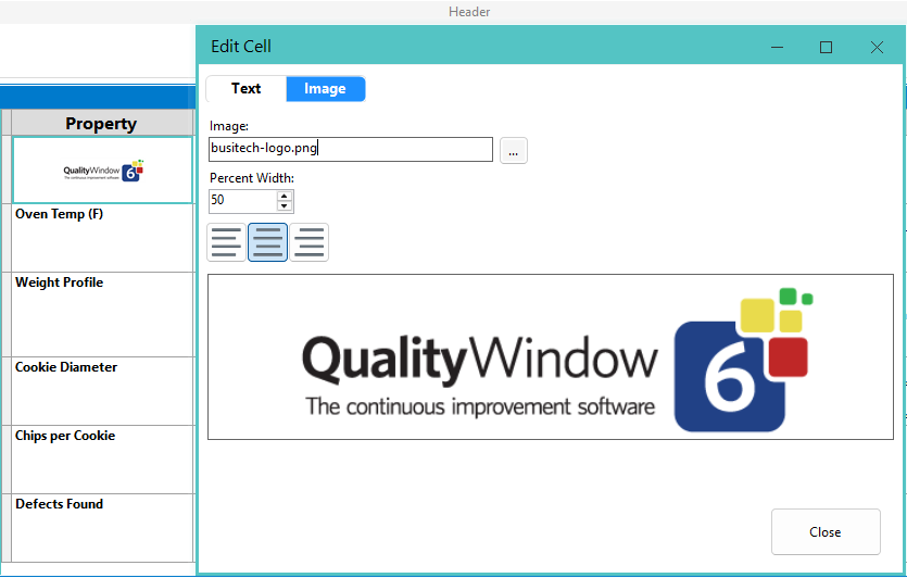 Table Cell Image or Text Options