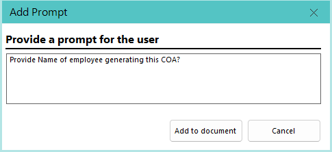 Example Insertion of user Prompt Token