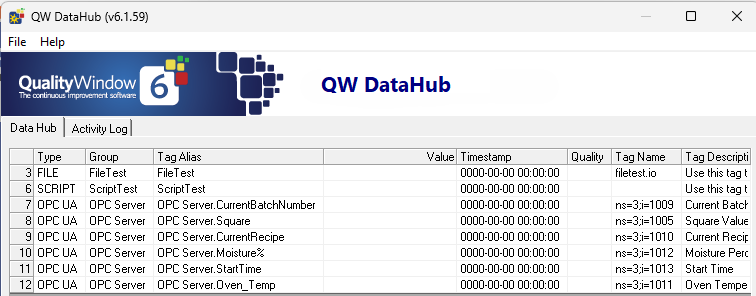 QW DataHub example