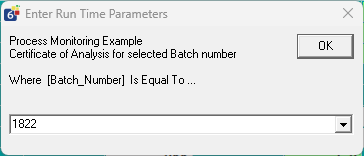 Report filter prompt screen