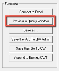 Example of Preview in Quality Window button
