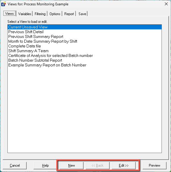 Views Manager showing new view creation