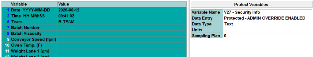 Protected variables displaying "Protected - Override Enabled"
